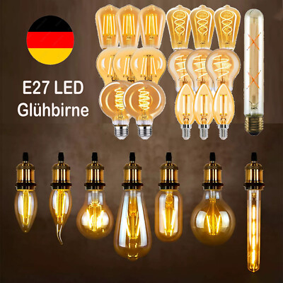 E27 LED Glühbirne 4W 8W Edison Vintage dimmbar energiesparend  Lampen licht bulb