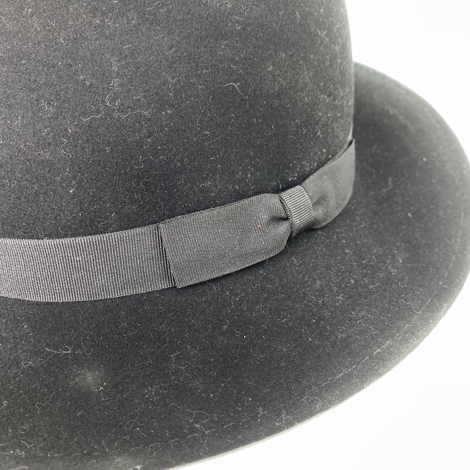 SCALA Mens Black Wool Fedora Hat Crushable Sz Medium Gem