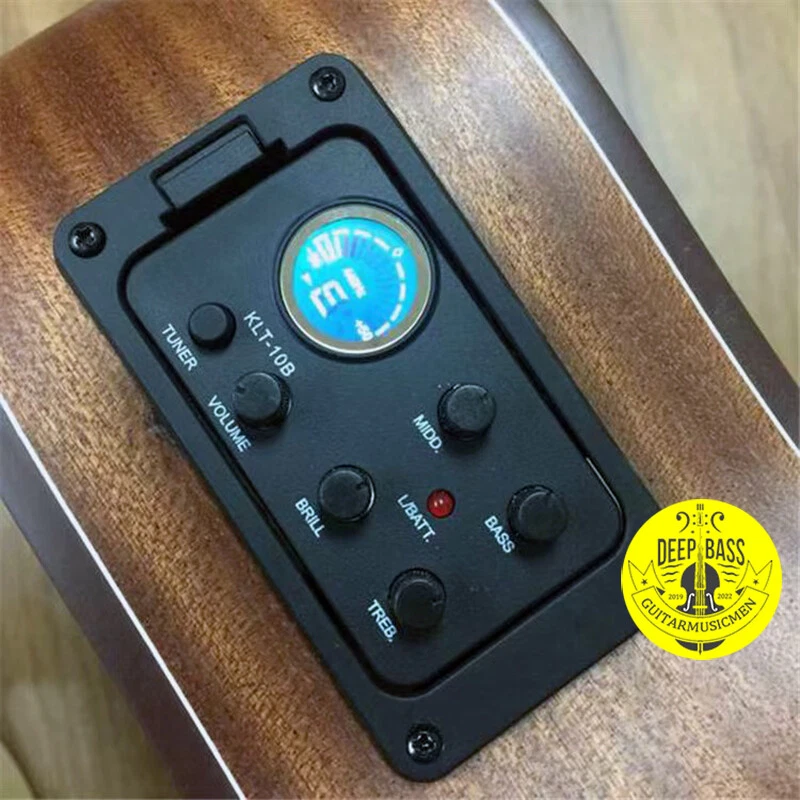 Acoustic Guitar Pickups 4-Band EQ Tuner Preamp Piezo Pickup for Travel Guitar - Image 3 of 4