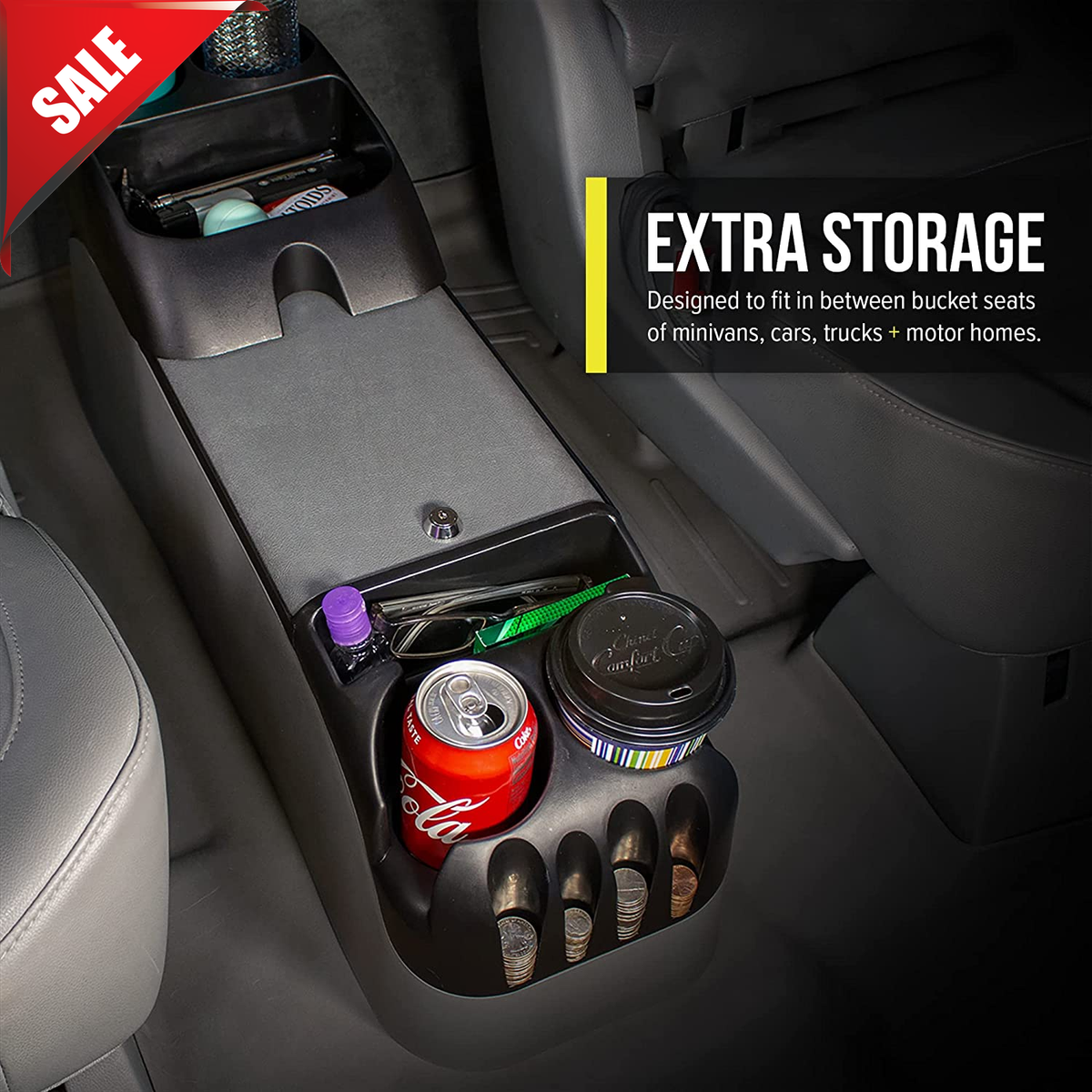 Center Console Cup Holder Minivan Universal Car Bench Seat Auto