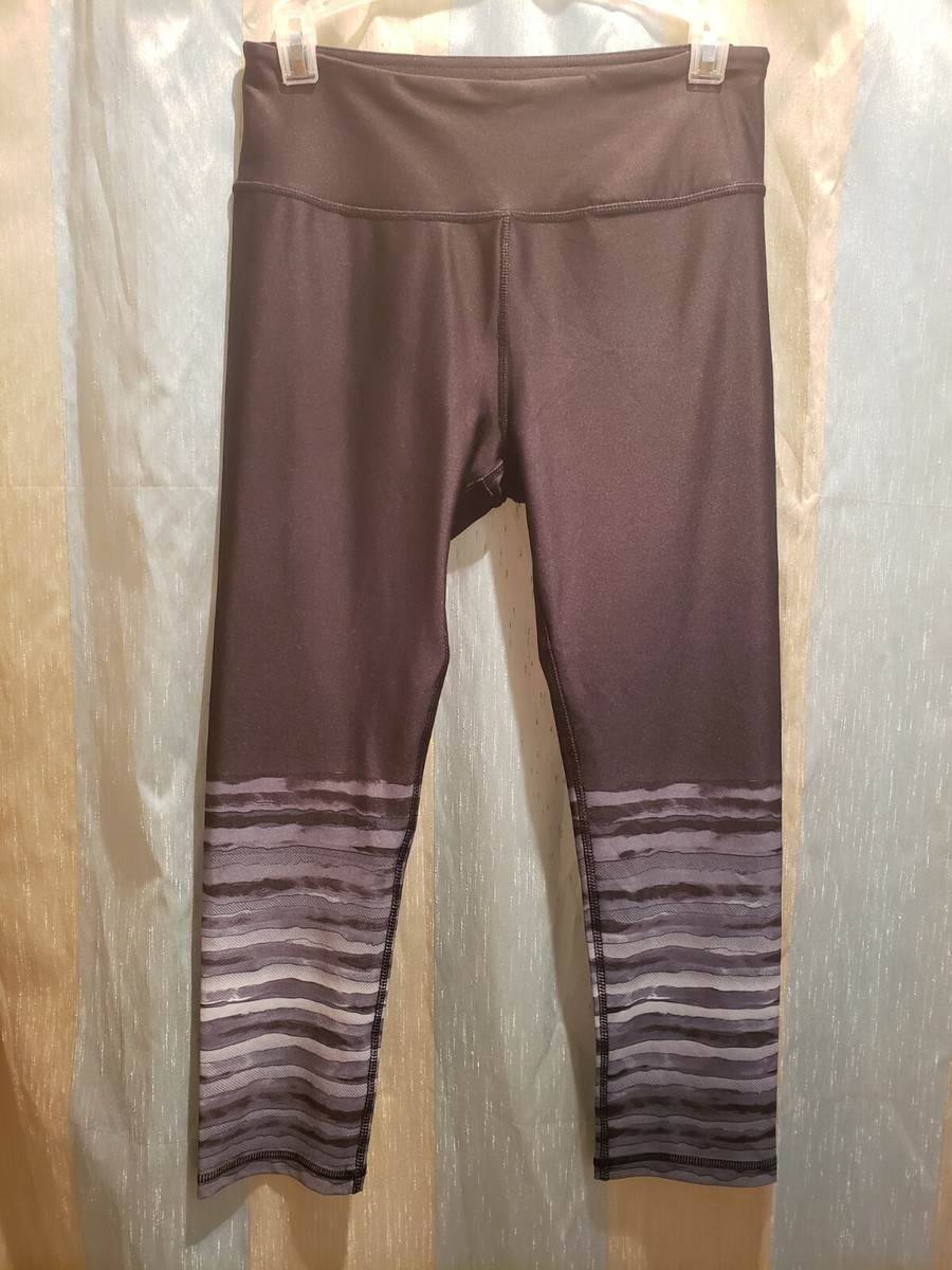 Reebok Stretch Leggings Black Womens Medium, White Gray Lower