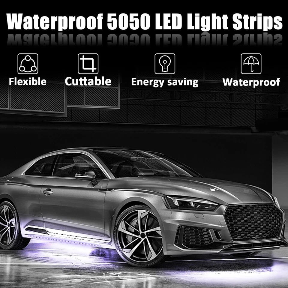 Lot Waterproof 12''/15 DC 12V Motor LED Strip Underbody Light For Car Motorcycl - Image 4 of 4