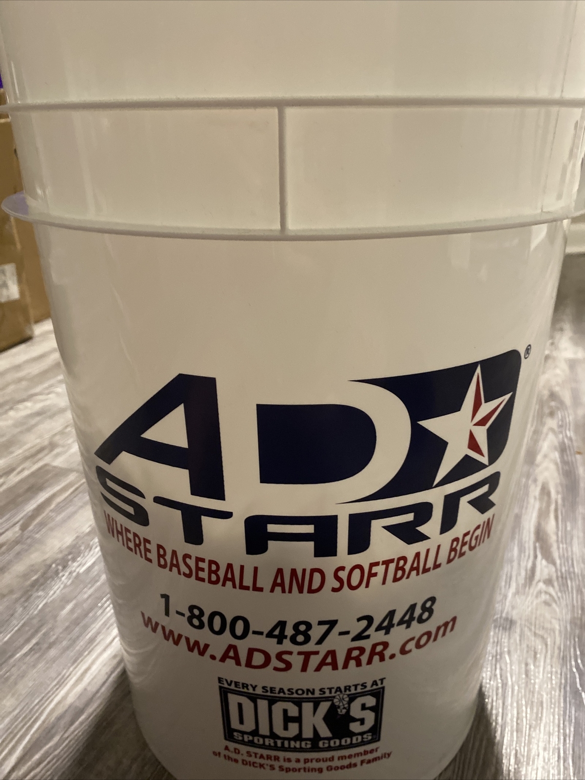 Ad Starr Practice Bucket w/ 36 baseballs. brand new and bucket lid seat