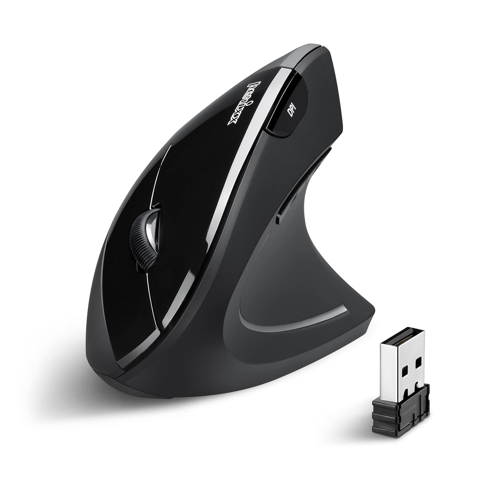 Perixx PERIMICE-713 Wireless Ergonomic Vertical Mouse with 800/1200/1600 DPI Adjustable Precision for Comfortable Use
