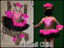 Pink and Cheetah Guitar Rockstar Cat Costume with feathers Dansco XSC Extra Smal