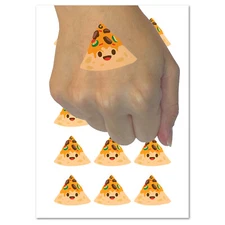 Happy Nacho Tortilla Chip Toppings Temporary Tattoo Water Resistant Body Art Set