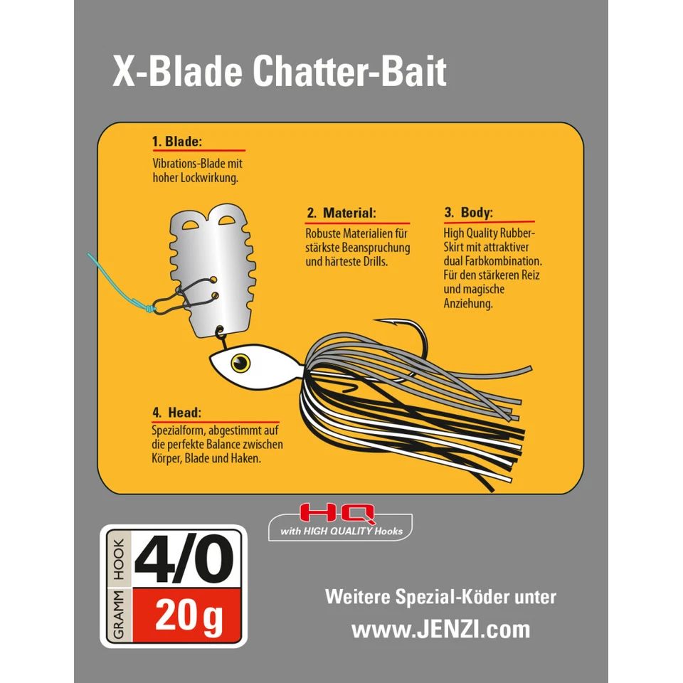 Chatterbait Chatter-Bait X-Blade Bladed Jig Hecht Zander Barsch NEU! - Bild 2 von 2