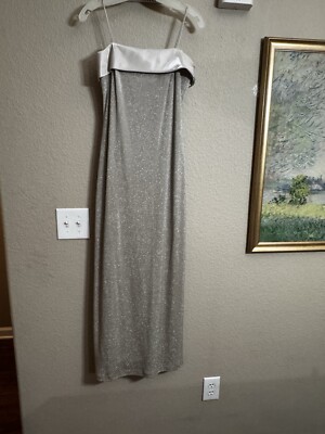 Alex Evenings Womens Champagne Organza Taffeta Formal Evening Dress Gown 6P  | eBay