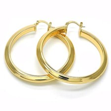 Women's Classic 14K Gold Filled Small Medium Large Round Hoop Earrings 30mm-70mm