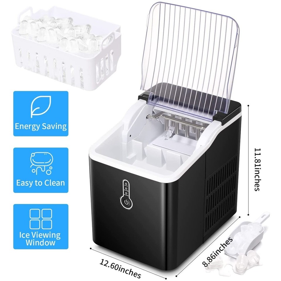 Ice Maker, 9 Cubes Ready in 8 Minutes, Quick Ice Making for Black eBay