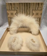 Vintage Child  s Fur Collar  Cuffs Set in Original Box   Robinson  s California 1