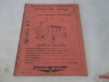 Swenson Spreader V Box Material Spreader Ev Series Installation Operation Manual