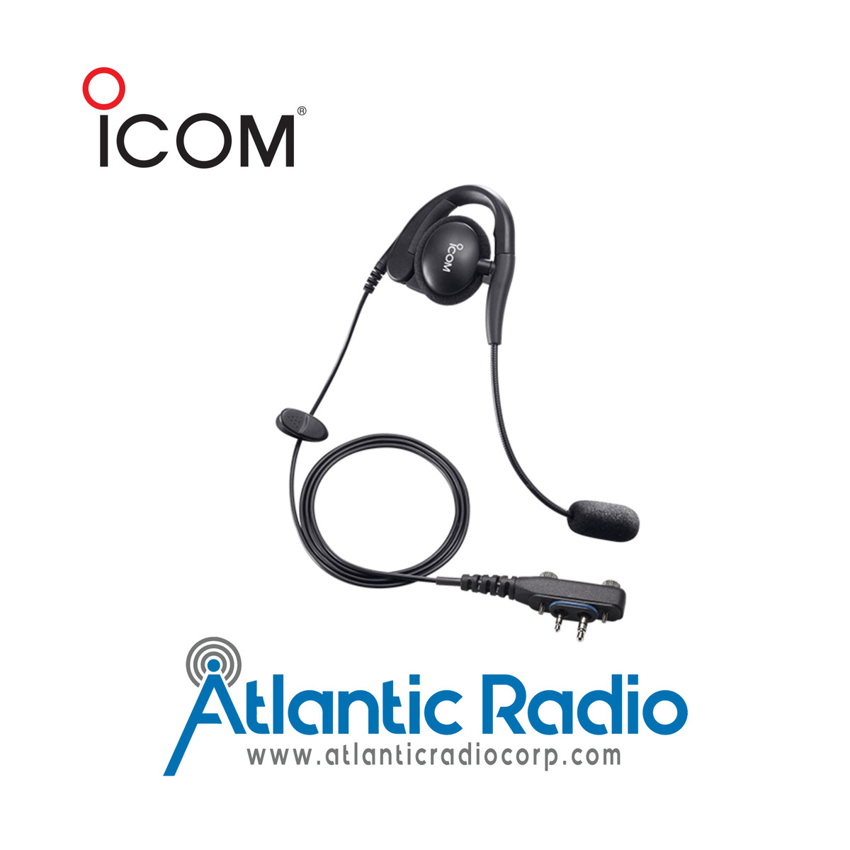 Icom Cuffie retroauricolari con microfono flessibile, jack a doppia
