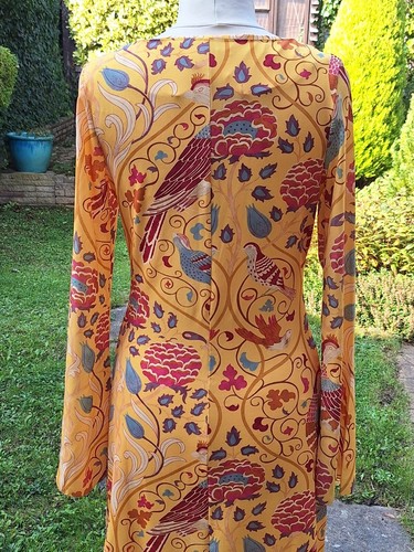 MORRIS & CO x Next Strawberry Thief Print Yellow Mesh Maxi Dress UK 8 EU 36 US 4 - Picture 10 of 16