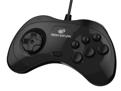Retro-bit x SEGA Saturn Black 8 Button Arcade Pad - USB - PC/MAC - RET00132 -F43