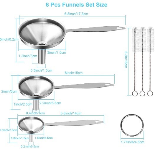 Large Small Funnel Set of 3, Food Grade Mini Funnels eBay