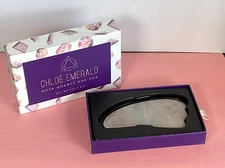 NEW IN BOX CHLOE EMERALD Rose Quartz Gua Sha 1.8 oz