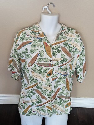 Dietrich Varez Collection by Reyn Spooner Mens Hawaiian Surf Board Shirt L *Read