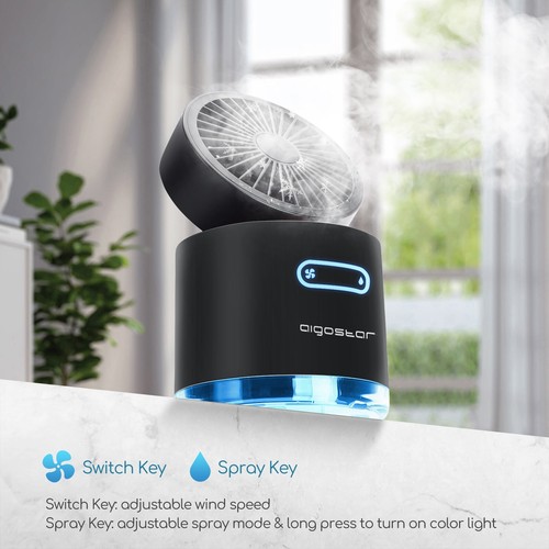 Mini ventilatore da tavolo portatile con nebulizzatore - Foto 3 di 7