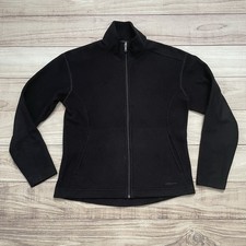 Patagonia Jacket Womens M Black Fleece Full Zip Classic Synchilla Pockets LOGO
