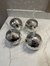 Disco Ball Novelty Drinkware Set Set Of 4 Never Been Used 1 Ball Have Scratch