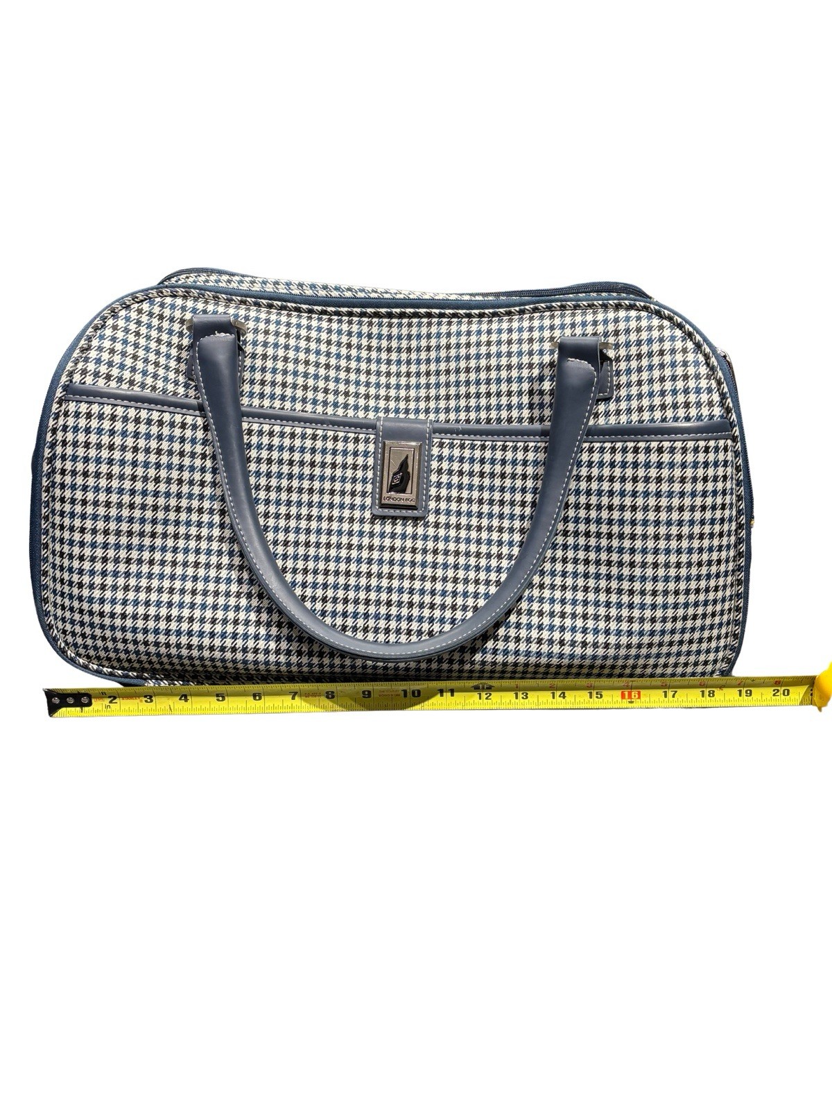 London Fog Oxford Houndstooth Satchel Cabin Bag Carry On Tra