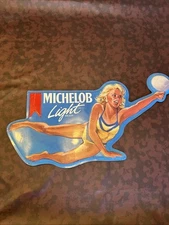 Vintage Michelob Light Beach Volleyball Metal Sign ￼