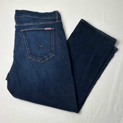 Hudson Womens Byron Straight Leg Dark Wash Stretch Denim Jeans Size 38/22W Blue