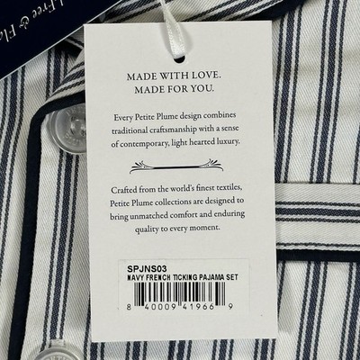 Pigiama Petite Plume Twill Blu Navy Francese Taglia 3 Anni Nuovo Con Etichette