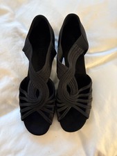 Women's Black Satin Ballroom Dance Shoes  1.5 inch heels size 12 New in Box