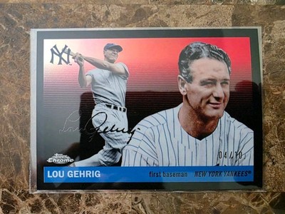 🔥 SP 2025 Topps Chrome PLATINUM Lou Gehrig #490 BLACK 04/10 Yankees 🔥