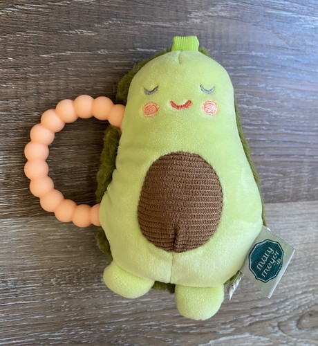 MARY MEYER stuffed avocado plush~sensory toy~rattle~teether~6"~