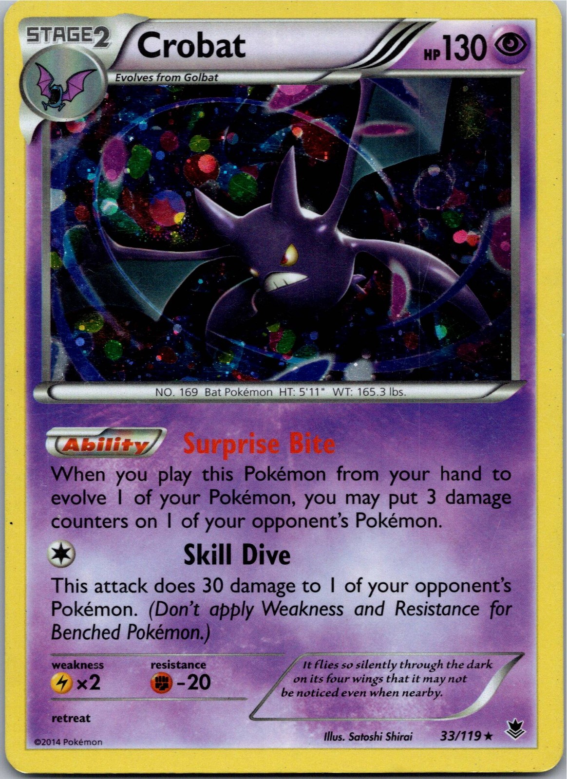 Crobat - XY - Phantom Forces 33/119 - Rare - NM Pokémon TCG