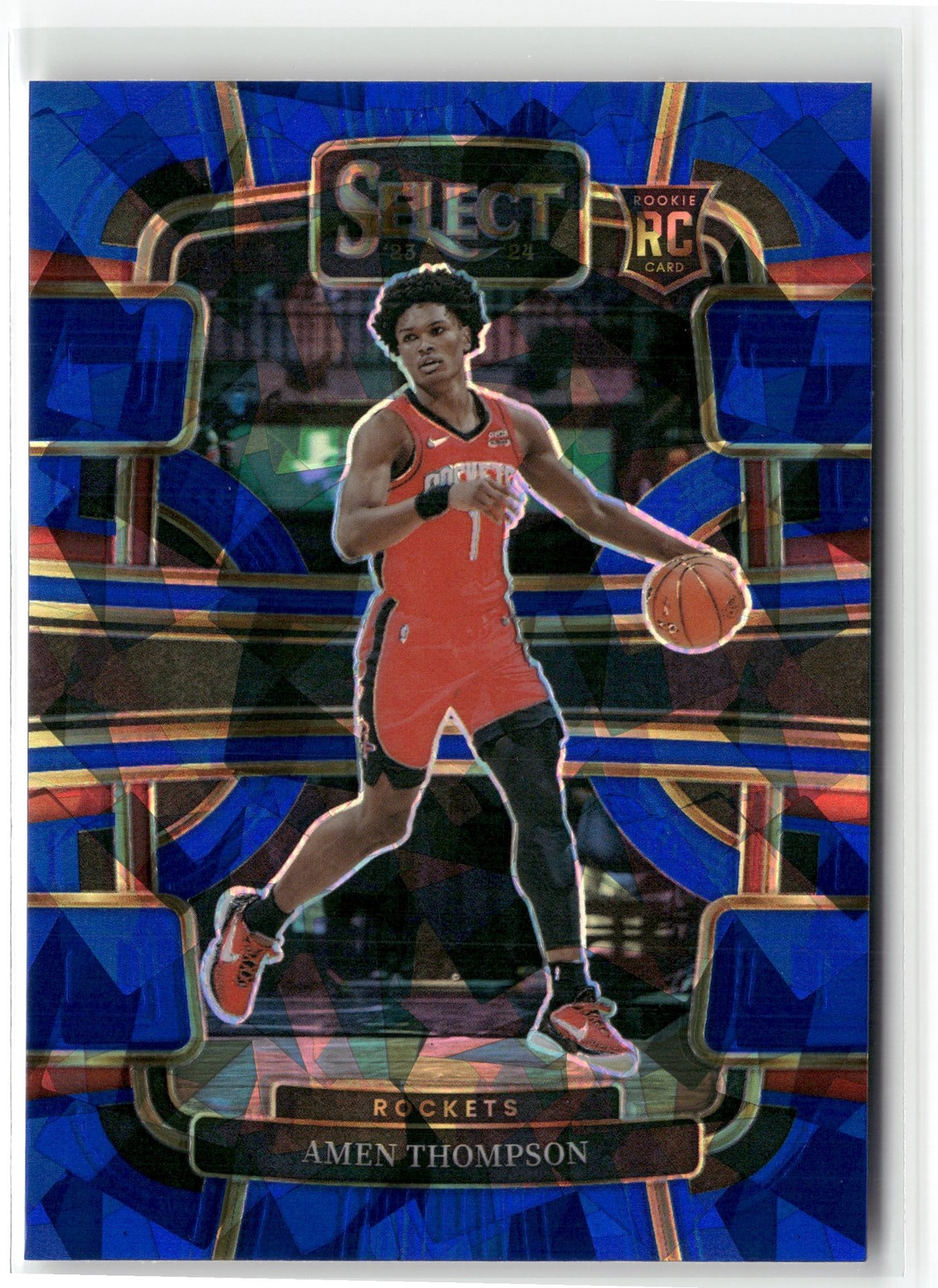 2023-24 Panini Select Amen Thompson RC Rookie Blue ICE Houston Rockets #96
