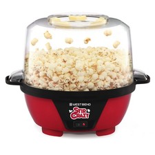 West Bend Stir Crazy 82505 Hot Oil Popcorn Popper Machine 6-Quart Large Serving