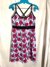 Soybu Dress Athleisure Sz Medium Empire Floral Casual Shelf Bra Yoga Beach
