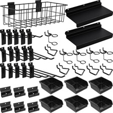 40 Pcs Slatwall Accessories Set - Includes Metal Wire Baskets, Storage Bins, ...