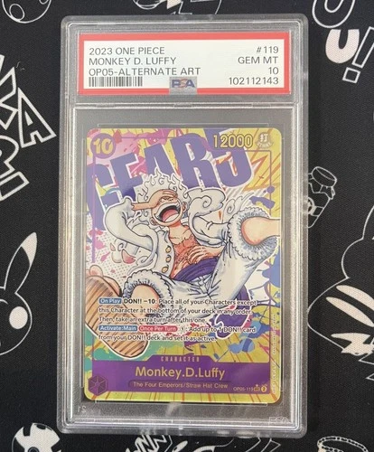 One Piece Card Game Monkey D. Luffy OP05-119 SEC Alt Alt Gear 5 PSA 10 English