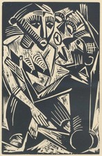 H. Max Pechstein - Weib vom Manne begehrt - Holzschnitt 1920