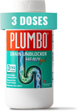 Drain Unblocker 3 Doses Heavy Duty Gel Formula – Dissolves Hair, Grease 