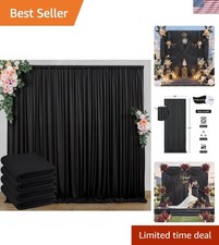 Versatile 20ft x 8ft Black Polyester Backdrop - Perfect for Weddings Events
