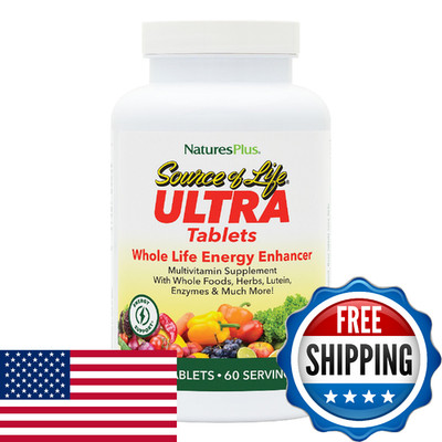 NaturesPlus Ultra Source of Life Multivitamin 180 Tablets Supports Immune Energy