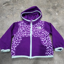 The North Face Baby Glacier Full Zip Hoodie 6-12 Months Purple Leopard Print