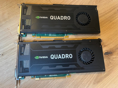 2x NVIDIA Quadro K4000 Grafikkarte, 1x DVI, 2x DP,