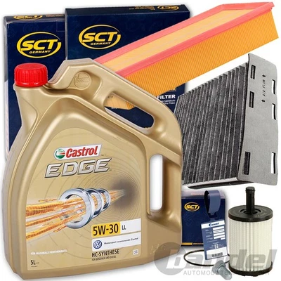 MARKENLOS FILTERSET INSPEKTIONSPAKET+CASTROL 5W30 ÖL für VW TOURAN PASSAT GOLF 5 6 AUDI A3