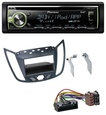 Pioneer DAB USB MP3 AUX CD Car Stereo for Ford C-Max / Kuga - Dark Grey