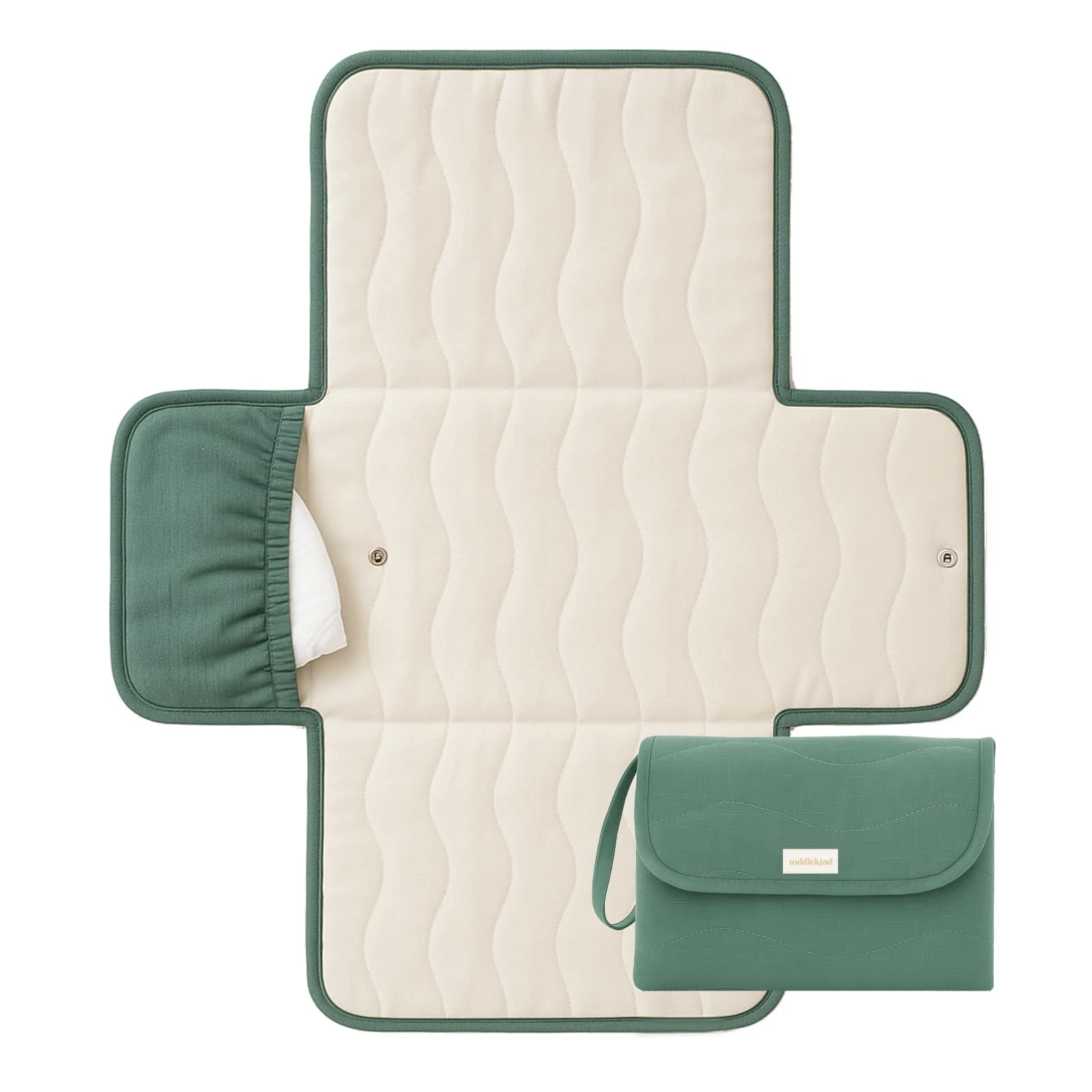 Toddlekind Mini Maven Portable Changing Pad – Organic Cotton Water-Resistant...