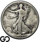 1917-S Walking Liberty Half Dollar, Mint Mark on Obverse