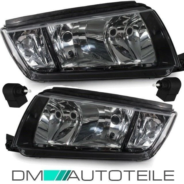 Scheinwerfer Links Rechts Chrom Schwarz 99-08 H7/H3 passend für Skoda Fabia 6Y