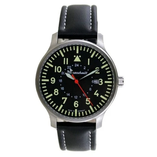 Aristo Men's Messerschmitt Pilot GMT Watch ME-3H84GMT-1 Leather